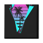 Retro ästhetische Vaporwave Geometrische Palmen