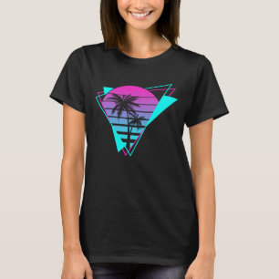 Retro ästhetische Vaporwave Geometrische Palmen T-Shirt
