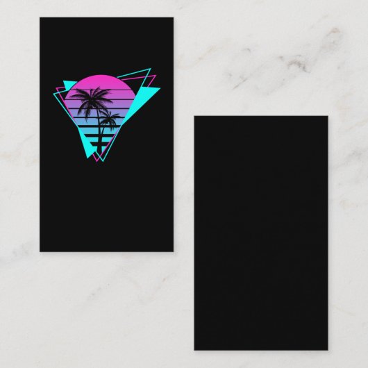 Retro ästhetische Vaporwave Geometrische Palmen Visitenkarte (Vorne/Hinten)