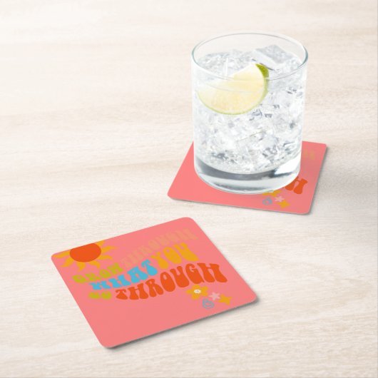 Retro ästhetische Word Art für Mädchen, Tweens, Te Rechteckiger Pappuntersetzer (Vor Ort)