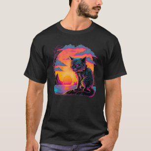Retro-Ästhetische Wütende Katze 1 T-Shirt