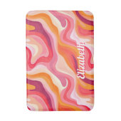 Retro Ästhetisches Abstraktes Muster mit Name Badematte (Vorderseite Vertikal)