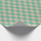 Retro ästhetisches Schachbrettmuster Minze und San Geschenkpapier (Ecke)