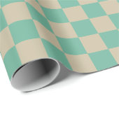 Retro ästhetisches Schachbrettmuster Minze und San Geschenkpapier (Rolleneckpunkt)