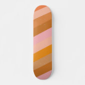 Retro Ästhetisches Streifenmuster Rosa Rostorn Ora Skateboard (Vorne)