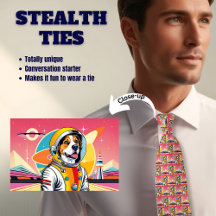 Retro Astro Beagle Pink Stealth Krawatte