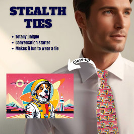Retro Astro Beagle Pink Stealth Krawatte
