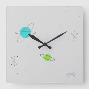 Retro-Astro-Uhr Quadratische Wanduhr