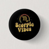 Retro Astrologie Zodiac Zeichen Oktober oder Novem Button (Vorderseite)