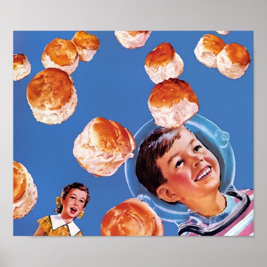 Retro Astronaut Boy Biscuits Poster (Vorne)