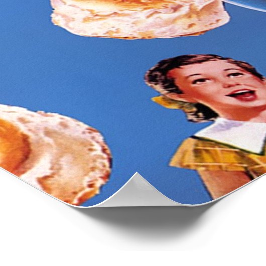 Retro Astronaut Boy Biscuits Poster (Ecke)