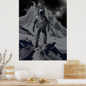 Retro Astronaut Dreamscape Poster (Küche)