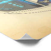 Retro Astronaut in Futuristic UAP Poster (Ecke)