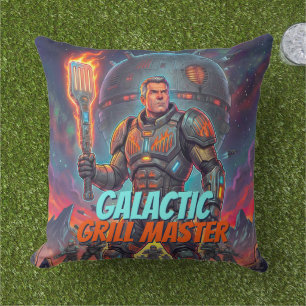 Retro-Astronaut Space-BBQ-Comic-Dekor Kissen