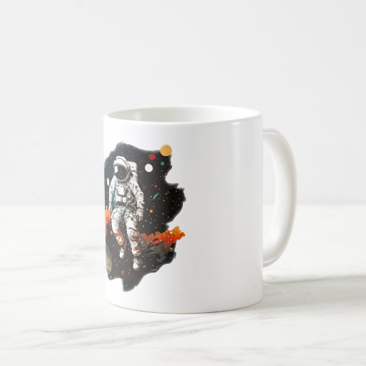 Retro Astronaut-Tasse Kaffeetasse (VorderseiteRechts)