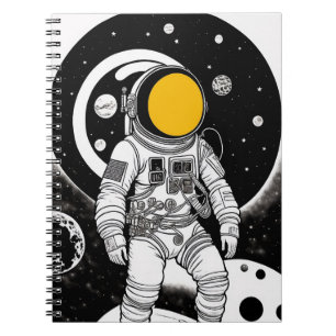 Retro Astronaut-WeltraumNotebook Notizblock