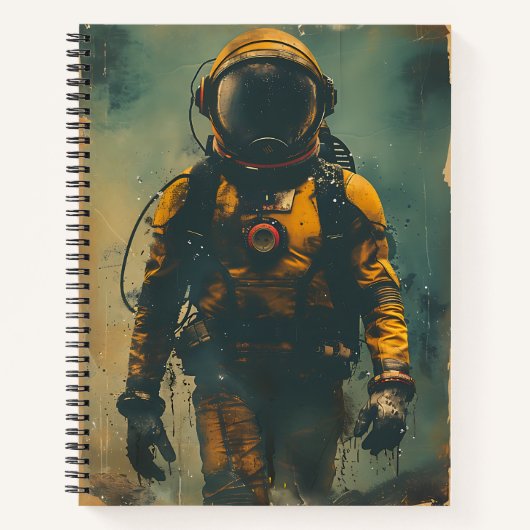 Retro Astronautenabenteuer Notizblock (Vorderseite)