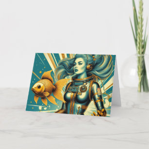 Retro-Astronautin und Jeden Anlaß Karte