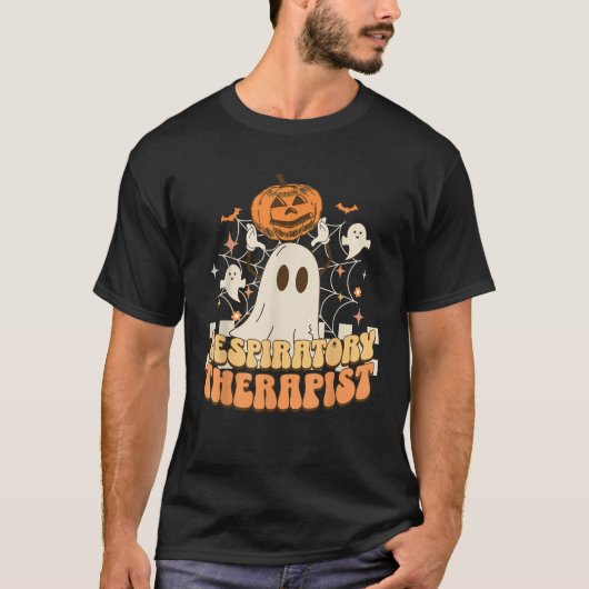 Retro Atemtherapeut RT Pumpkin Ghost Fall T-Shirt (Vorderseite)
