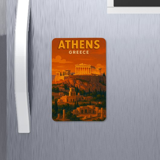 Retro Athen Griechenland Reise Magnet