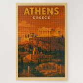 Retro Athen Griechenland Reise Puzzle (Vertikal)