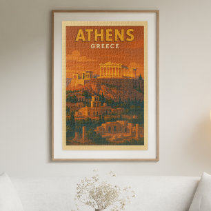 Retro Athen Griechenland Reise Puzzle