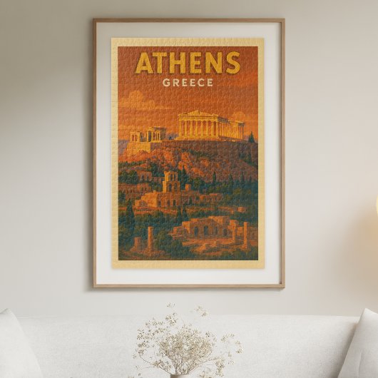 Retro Athen Griechenland Reise Puzzle