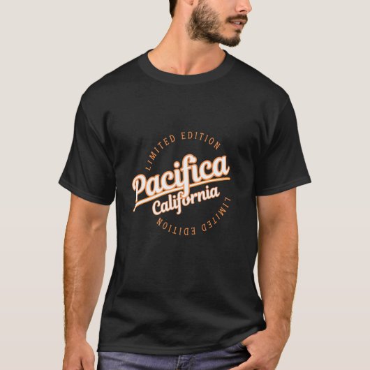 Retro Athletic Pacifica Cali Bekleidung T-Shirt (Vorderseite)