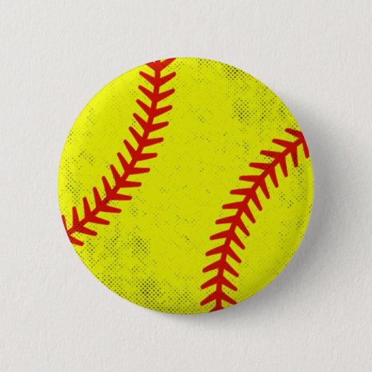 Retro Athletic Softball Fastpitch Game Day Style Button (Vorderseite)