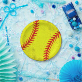 Retro Athletic Softball Fastpitch Game Day Style Pappteller (Party)