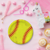 Retro Athletic Softball Fastpitch Game Day Style Pappteller (Party)