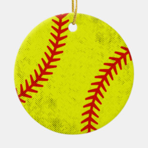 Retro-Athletic-Softball-Fastpitch-Spieltag-Style Keramik Ornament
