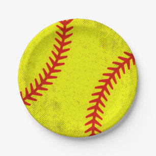 Retro-Athletic-Softball-Fastpitch-Spieltag-Style Pappteller
