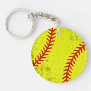 Retro-Athletic-Softball-Fastpitch-Spieltag-Style Schlüsselanhänger
