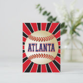 RETRO ATLANTA BASEBALL POSTKARTE (Stehend Vorderseite)