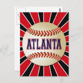 RETRO ATLANTA BASEBALL POSTKARTE (Vorne/Hinten)