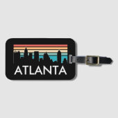 Retro Atlanta Georgia Vintag Sunset Skyline Gepäckanhänger (Vorderseite (Horizontal))