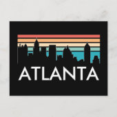 Retro Atlanta Georgia Vintag Sunset Skyline Postkarte (Vorderseite)