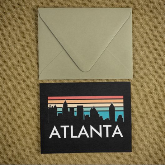 Retro Atlanta Georgia Vintag Sunset Skyline Postkarte