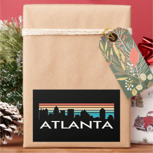 Retro Atlanta Georgia Vintag Sunset Skyline Rechteckiger Aufkleber