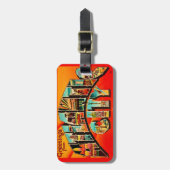 Retro Atlantic City Gepäckanhänger (Vorderseite vertikal)