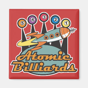 Retro-Atom-Billard-Schild Magnet