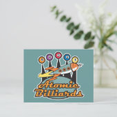 Retro-Atom-Billard-Schild Postkarte (Stehend Vorderseite)