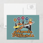 Retro-Atom-Billard-Schild Postkarte (Vorne/Hinten)