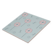 Retro-Atom-Blumen Grün Pink Fliese (Seite)