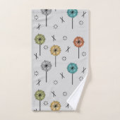 Retro-Atom-Blumen Mehrfarbig Badhandtuch Set (Handtuch)