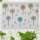 Retro-Atom-Blumen Mehrfarbig Geschirrtuch (Gefaltet)