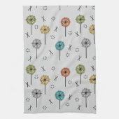 Retro-Atom-Blumen Mehrfarbig Geschirrtuch (Vertikal)