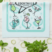 Retro-Atom-Cocktails Geschirrtuch (Gefaltet)