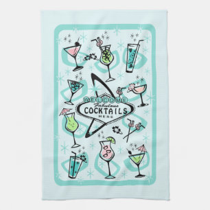 Retro-Atom-Cocktails Geschirrtuch
